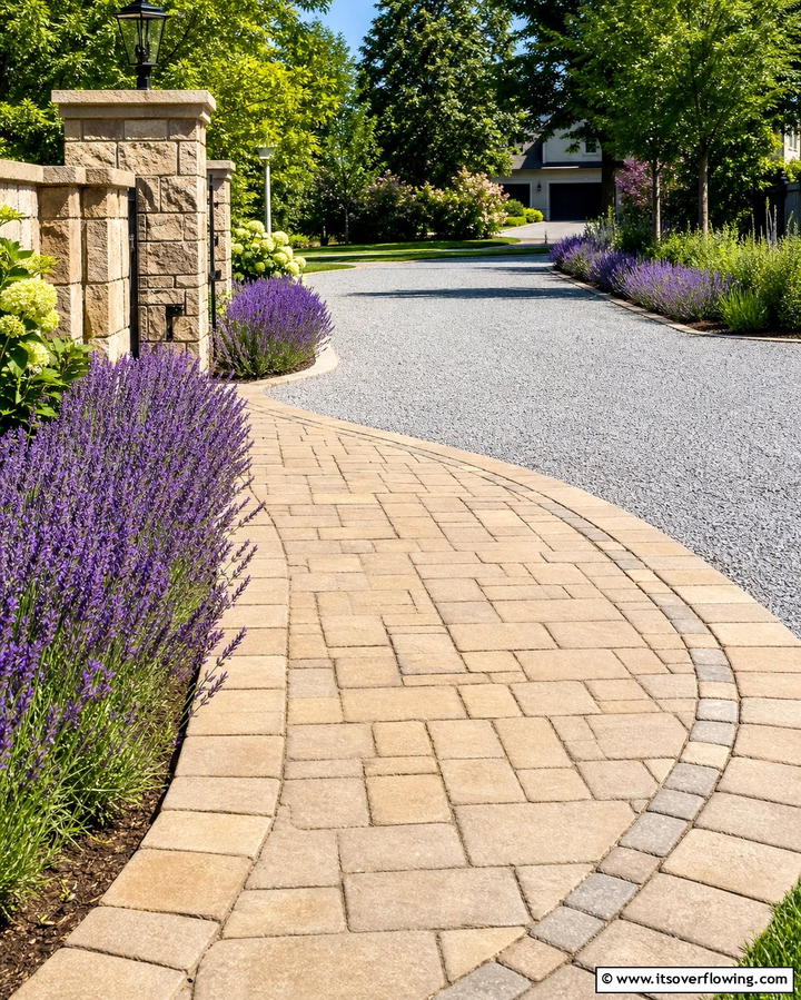 Paver Stones for a Structured Look - 25 Gravel Driveway Edging Ideas for a Polished Look