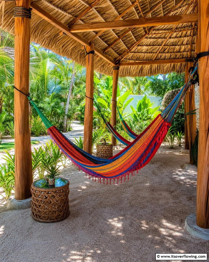Pavilion with Hammocks - 20 Outdoor Pavilion Ideas for Relaxing Gatherings