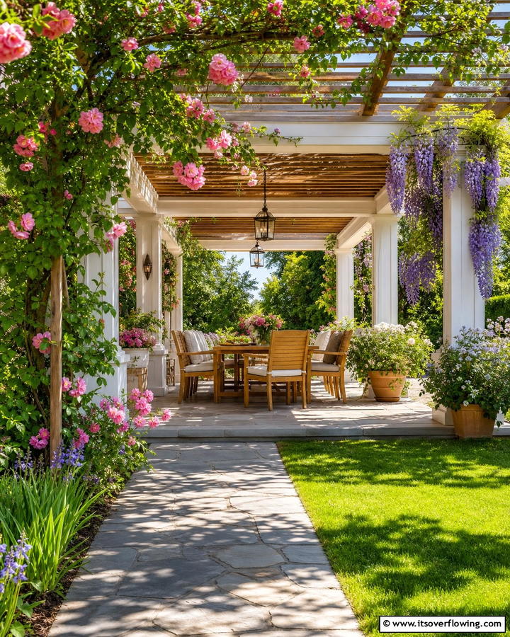 Pavilion with Pergola Style Roof - 20 Outdoor Pavilion Ideas for Relaxing Gatherings