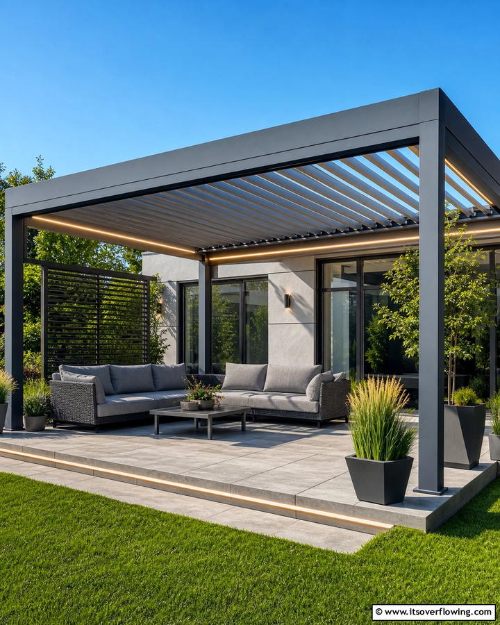 Pavilion with Retractable Roof - 20 Outdoor Pavilion Ideas for Relaxing Gatherings