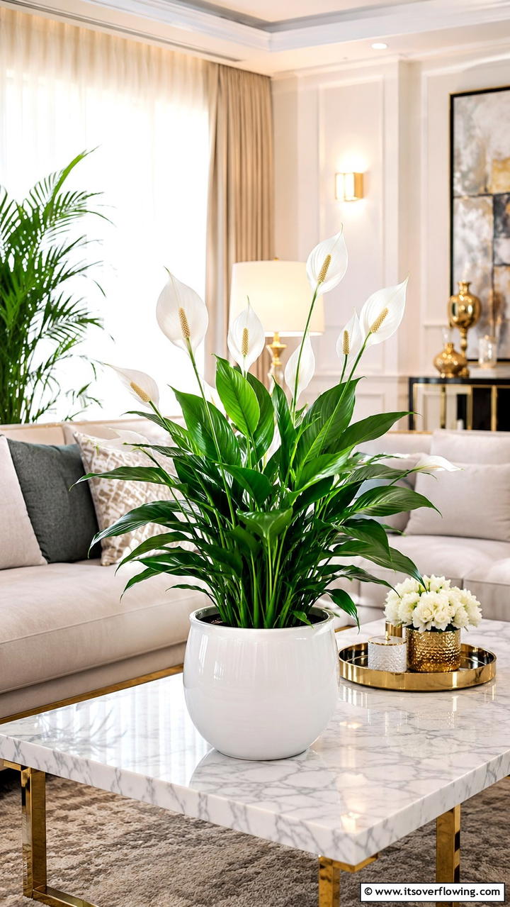 Peace Lily Serene Air Purifier - 30 Low-Light Indoor Plants That Don’t Need Sun to Thrive