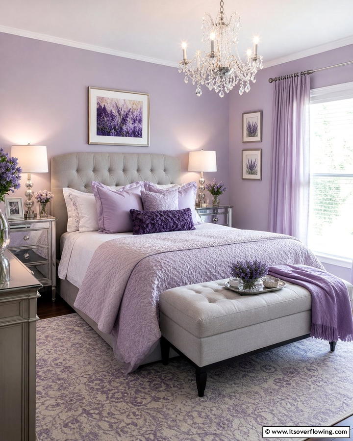 Peaceful Lavender Guest Room - 25 Monochromatic Color Schemes for Rooms