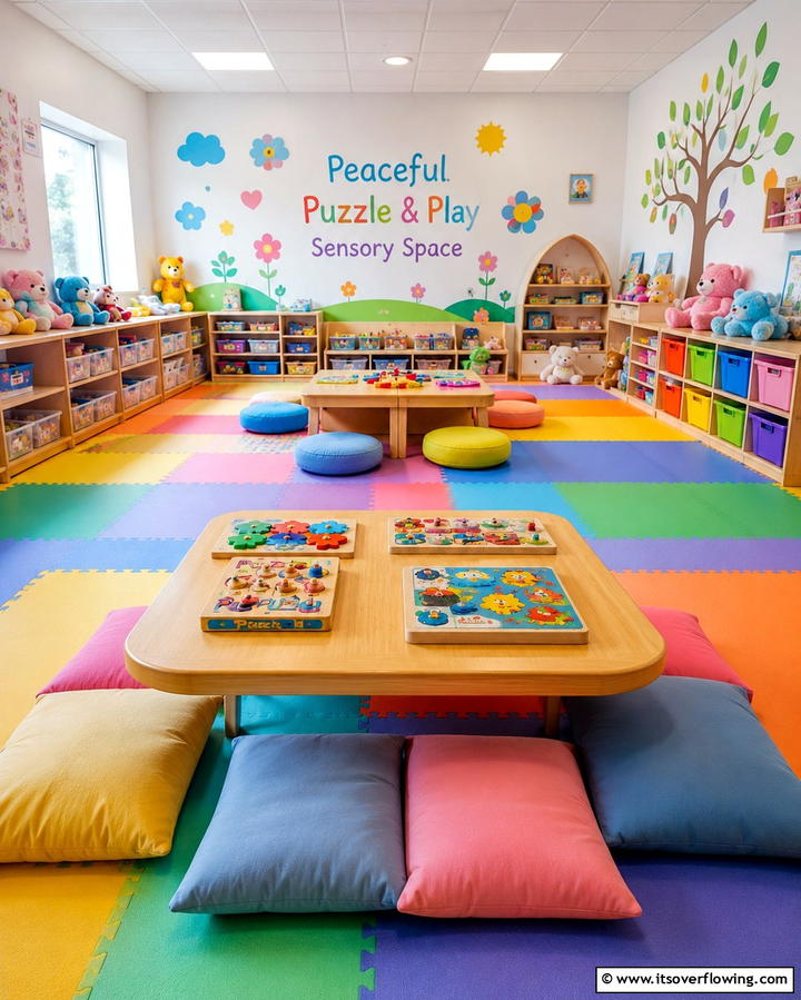 Peaceful Puzzle and Play Space - 30 Sensory Room Ideas for Calming and Stimulating Spaces