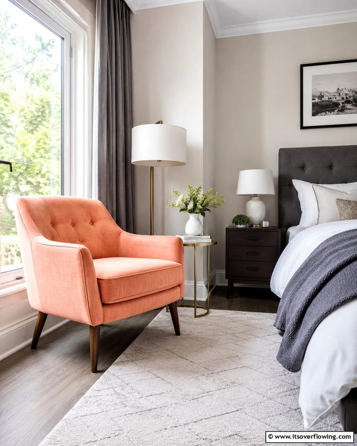 Peach Accent Chair - 25 Peach Bedroom Ideas for a Soft and Serene Retreat
