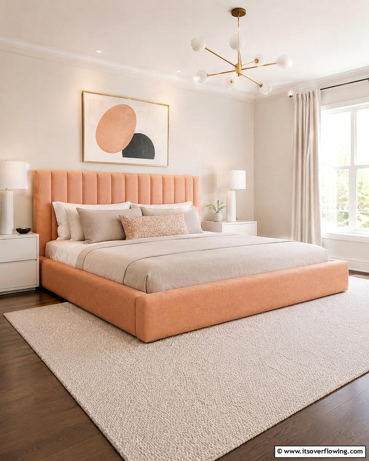 Peach Bed Frame - 25 Peach Bedroom Ideas for a Soft and Serene Retreat