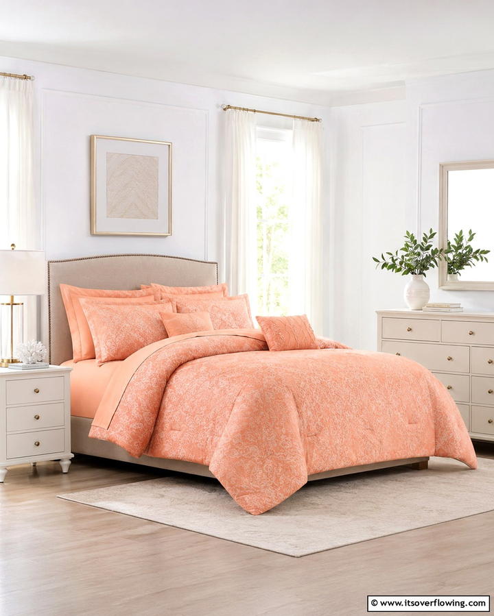 Peach Bedding Set - 25 Peach Bedroom Ideas for a Soft and Serene Retreat