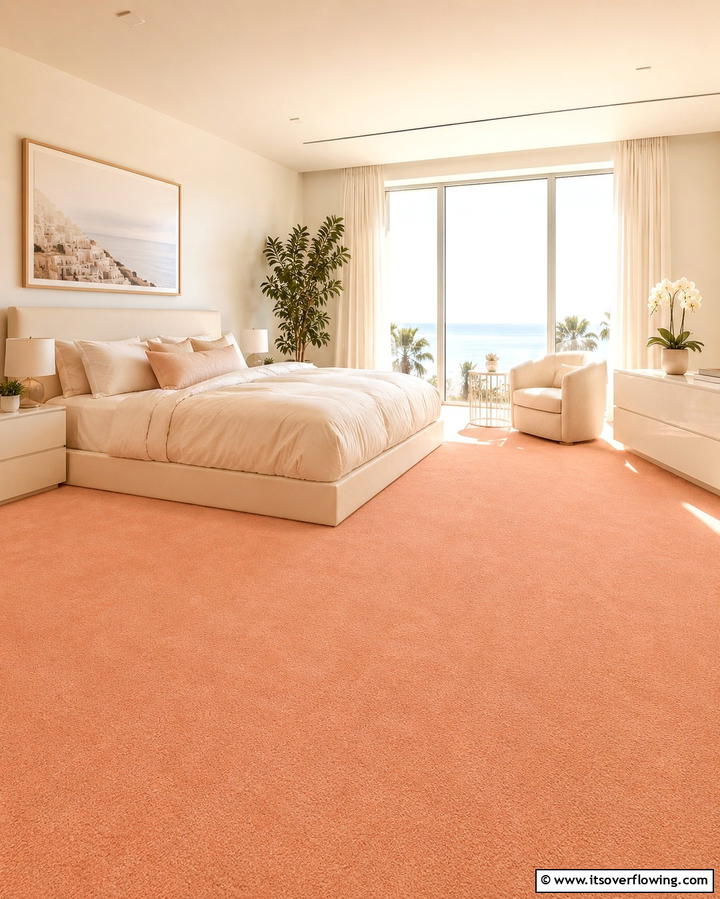 Peach Carpet - 25 Peach Bedroom Ideas for a Soft and Serene Retreat