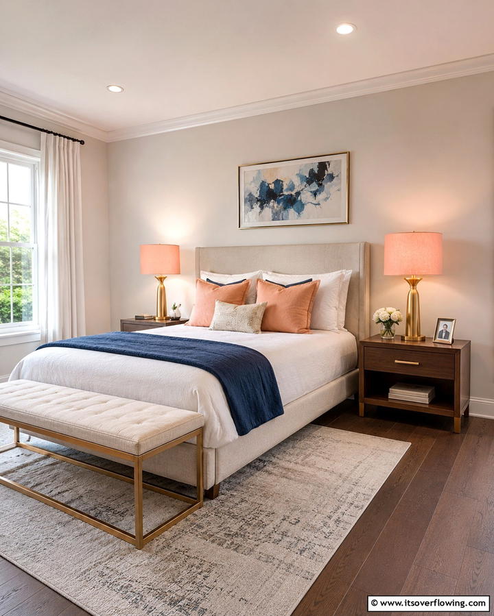 Peach Lampshades - 25 Peach Bedroom Ideas for a Soft and Serene Retreat