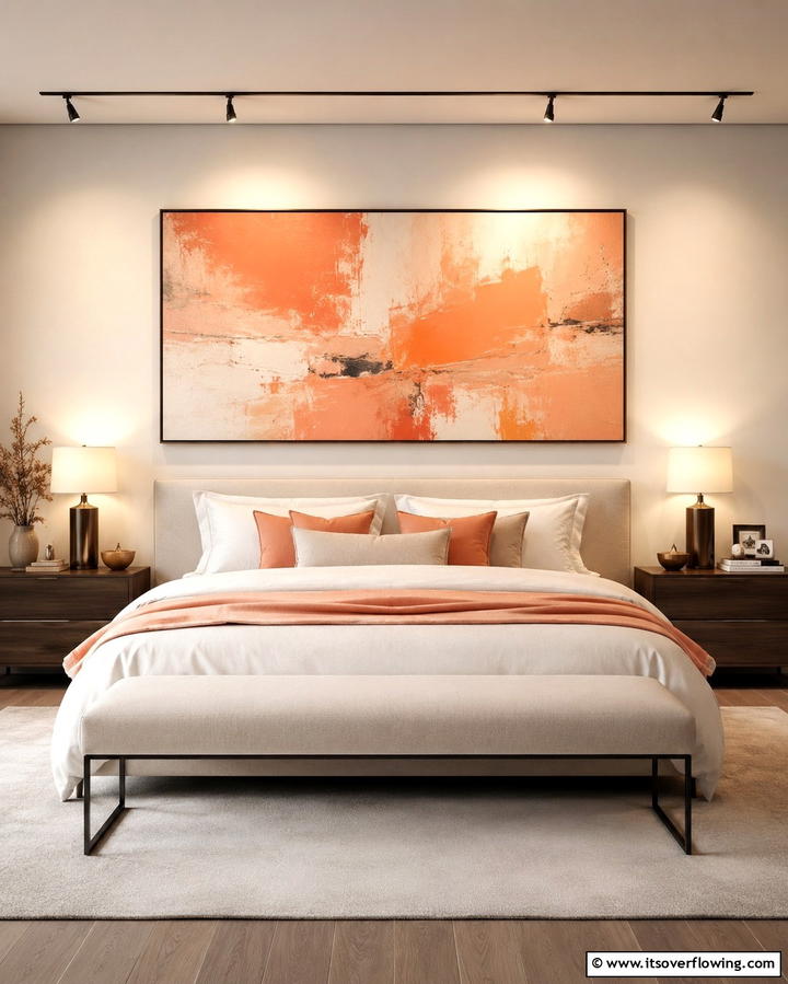 Peach Wall Art - 25 Peach Bedroom Ideas for a Soft and Serene Retreat
