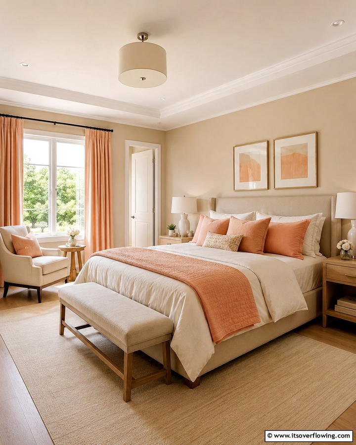 Peach and Beige Palette - 25 Peach Bedroom Ideas for a Soft and Serene Retreat