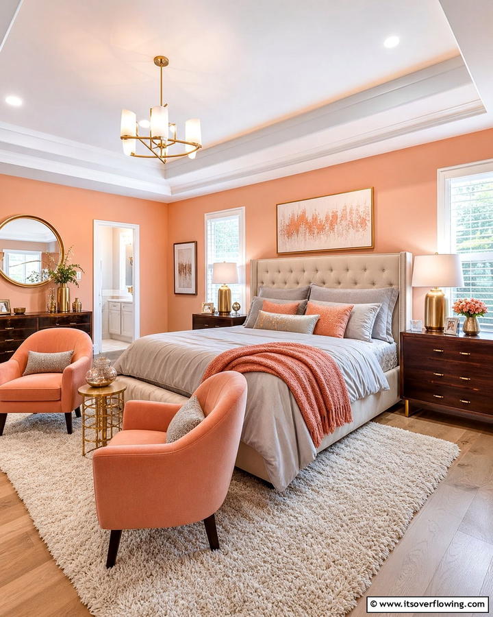 Peachy Warmth - 20 Pastel Bedroom Ideas for a Soft and Serene Space