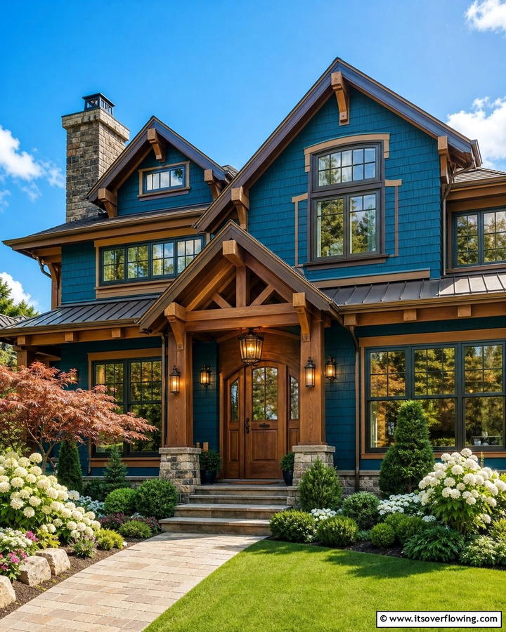Peacock Blue Flair - 20 Midnight Blue and Dark Blue House Siding Colors