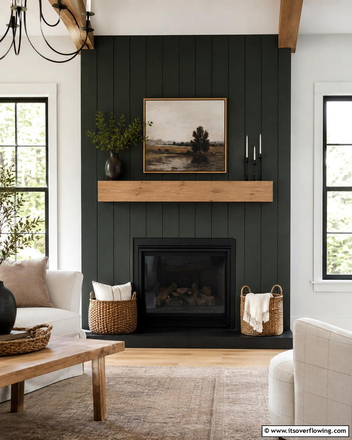 Peacock Green Hearth - 25 Green Fireplace Ideas for a Cozy and Eco-Friendly Home