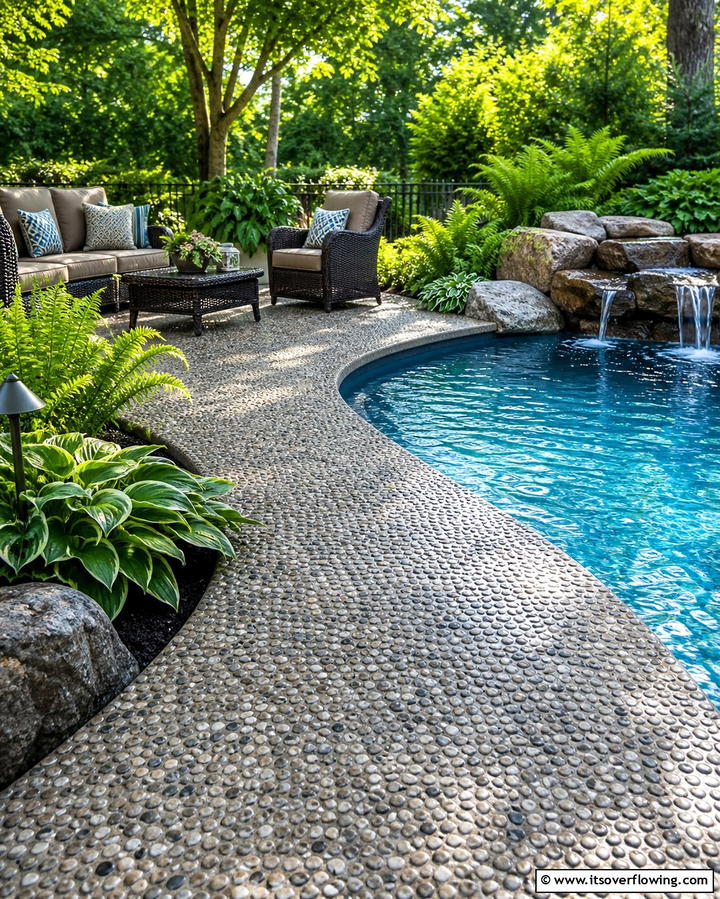 Pebble Finish Stamped Concrete - 25 Stamped Concrete Pool Deck Ideas for Durability