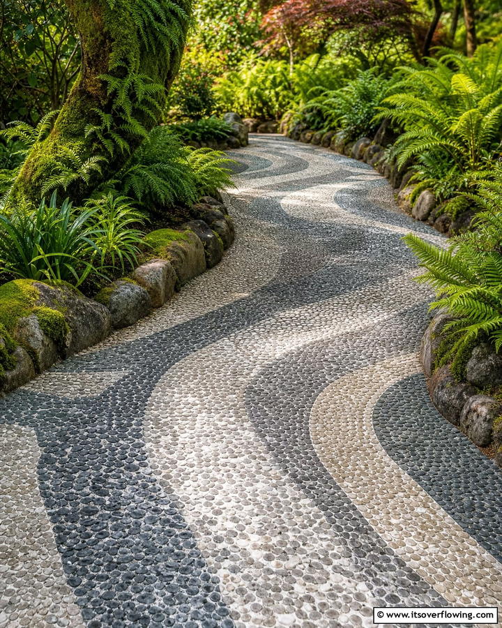 Pebble Like Textures for a Natural Feel - 20 Concrete Walkway Painting Ideas for a Unique Path