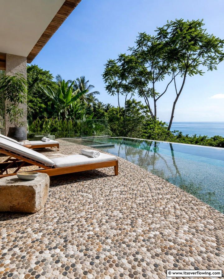Pebble Mosaic Tiles - 25 Patio Tile Ideas to Upgrade Your Outdoor Flooring