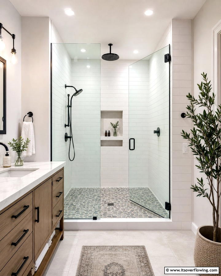 Pebble Stone Shower Floors - 25 Stone Bathroom Ideas for a Rustic and Elegant Look