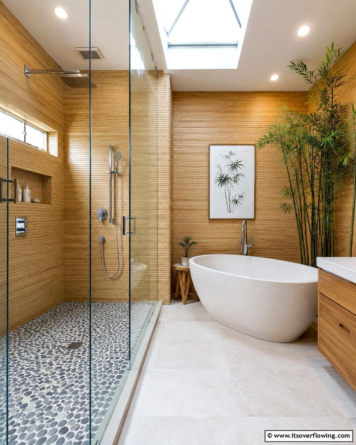 Pebble Stone Tiles for a Natural Feel - 30 Shower Floor Tile Ideas for Slip-Resistant Style