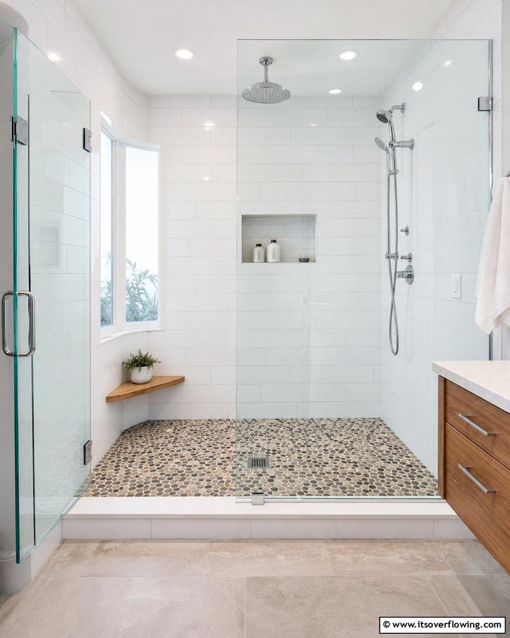 Pebble Tile Shower Floor - 20 Pebble Tile Bathroom Ideas for a Natural Look