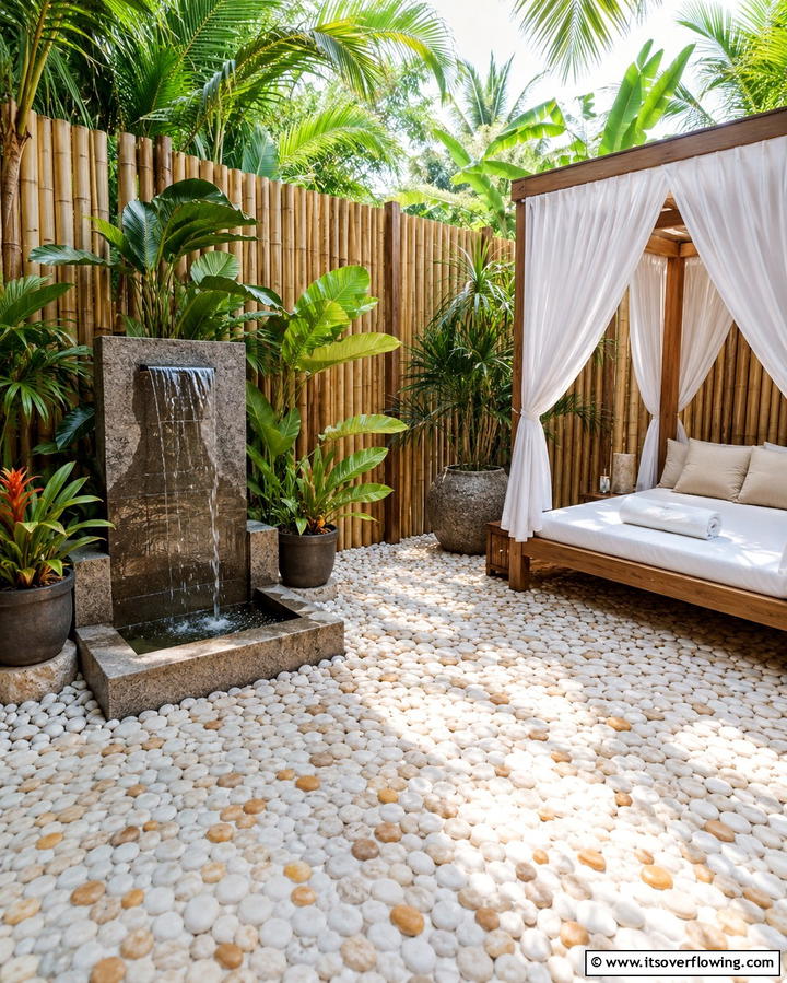 Pebble Tiles for a Natural and Textured Feel - 25 Patio Tile Ideas to Upgrade Your Outdoor Flooring