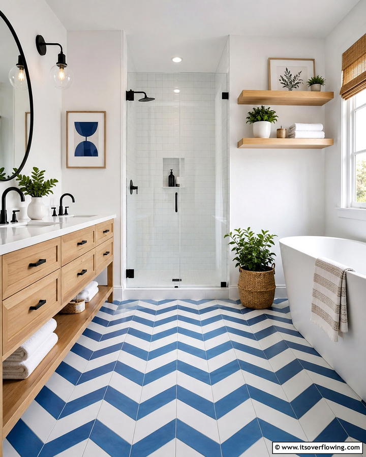 Pebble Tiles - 30 Laundry Room Tile Ideas for Durable Style Updates