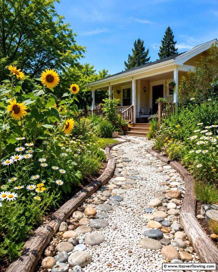 Pebble and Gravel Paths for a Casual Look - 25 Front Walkway Ideas to Enhance Your Home’s Curb Appeal