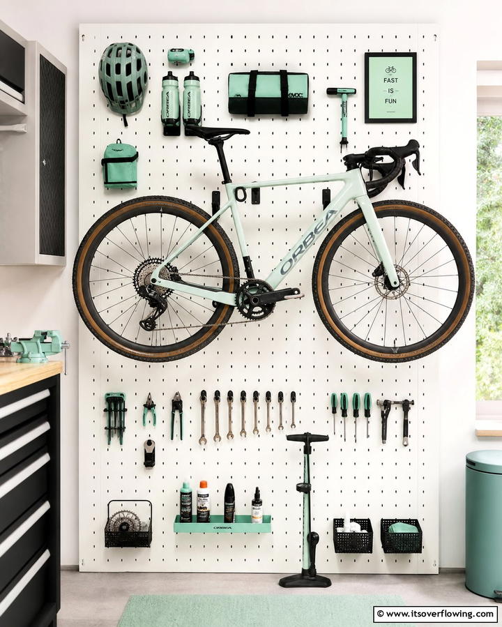 Pegboard Bike Storage - 25 Garage Bike Storage Ideas for a Clutter-Free Space