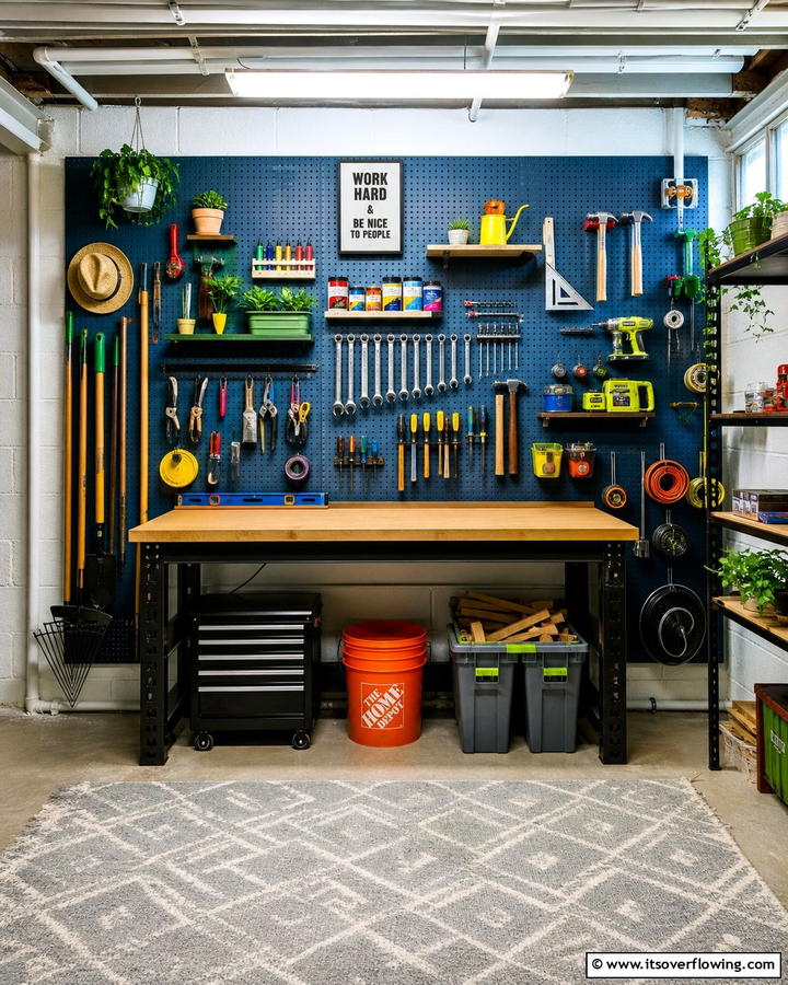 Pegboard Organization - 21 Basement Storage Ideas to Organize Clutter with Style