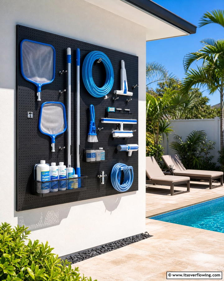 Pegboard Storage Systems - 20 Pool Storage Ideas to Keep Your Backyard Tidy