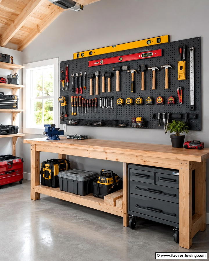 Pegboard Tool Organizer - 25 Shed Organization Ideas to Declutter Your Outdoor Space