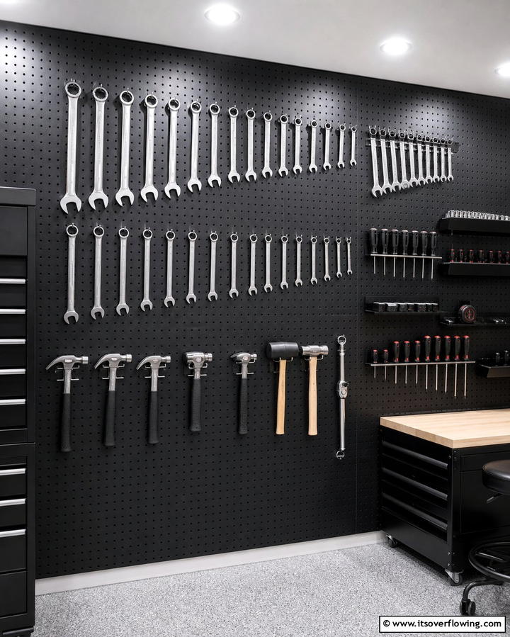 Pegboard Wall for Tool Organization - 25 Creative Garage Decor Ideas for Every Style