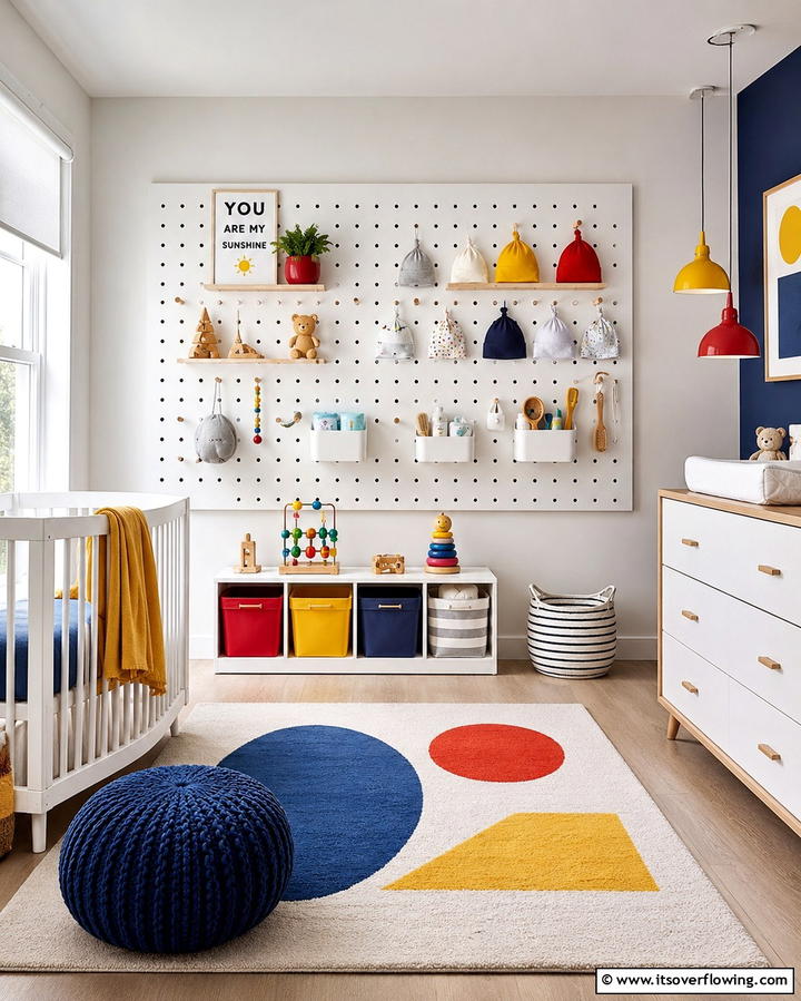 Pegboards for Customizable Storage - 25 Nursery Storage Ideas for a Clutter-Free Space