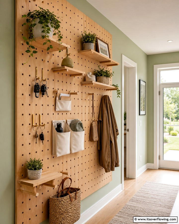 Pegboards for Versatile Storage - 25 Hallway Storage Ideas to Maximize Space