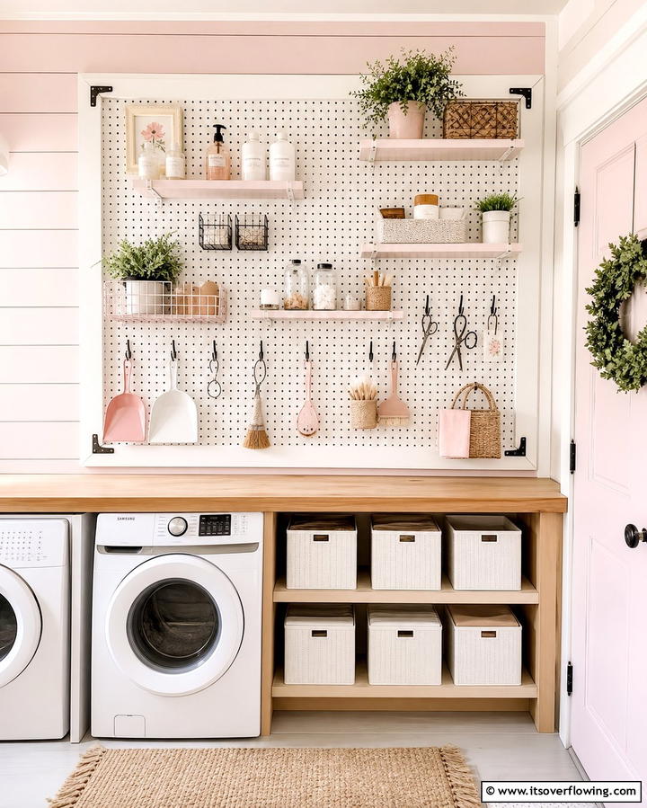Pegboards for Versatile Storage - 25 Functional Garage Laundry Room Combo Ideas