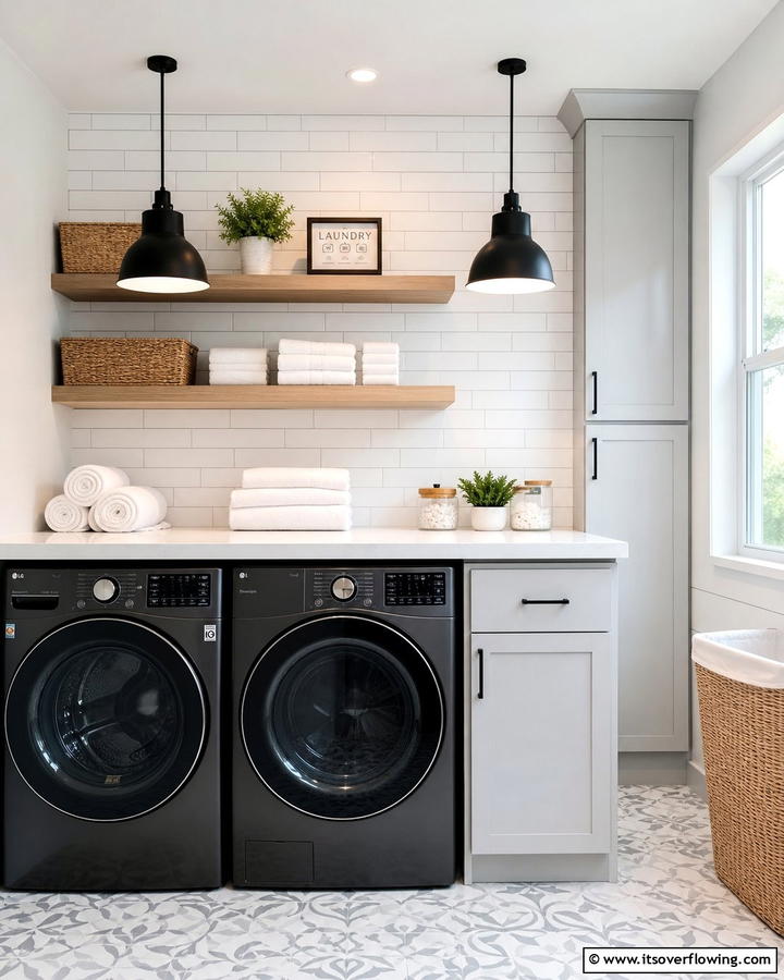 Pendant Lighting for Focused Illumination - 20 Laundry Room Lighting Ideas to Brighten Your Space