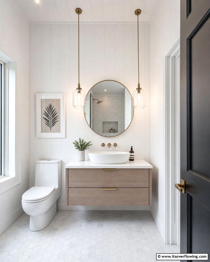 Pendant Lights for a Stylish Statement - 20 Small Bathroom Lighting Ideas for a Bright and Spacious Feel