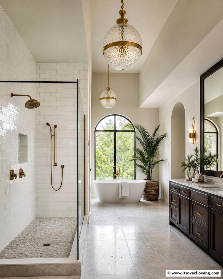 Pendant Lights - 20 Shower Lighting Ideas for a Bright and Inviting Bathroom