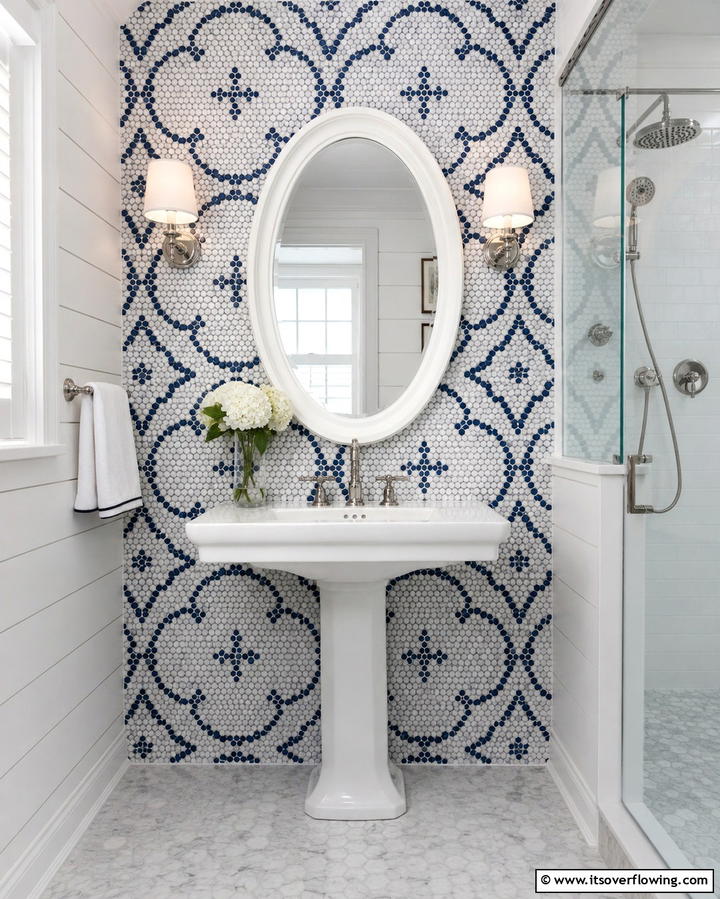 Penny Tiles for Timeless Playfulness - 25 Bathroom Backsplash Ideas for a Stylish Upgrade
