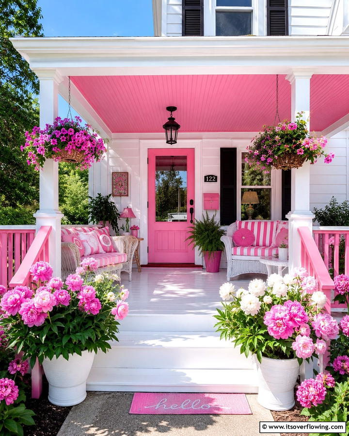Peppy Pink for a Fun Accent - 30 Porch Paint Color Ideas for Inviting Entryways