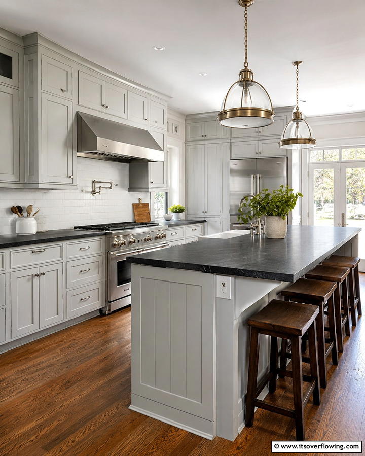 Perfect Pairing with White Cabinets - 25 Soapstone Kitchen Countertops Design Ideas