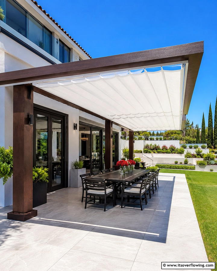 Pergola Awning for Maximum Coverage - 25 Pergola Shade Ideas to Transform Your Outdoor Space