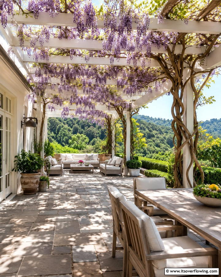 Pergola Covered Terraces - 25 Terraced Garden Ideas for Sloped Landscapes