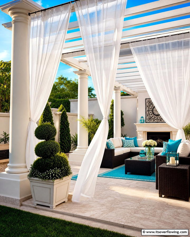 Pergola Curtains for Added Elegance - 25 Pergola Shade Ideas to Transform Your Outdoor Space