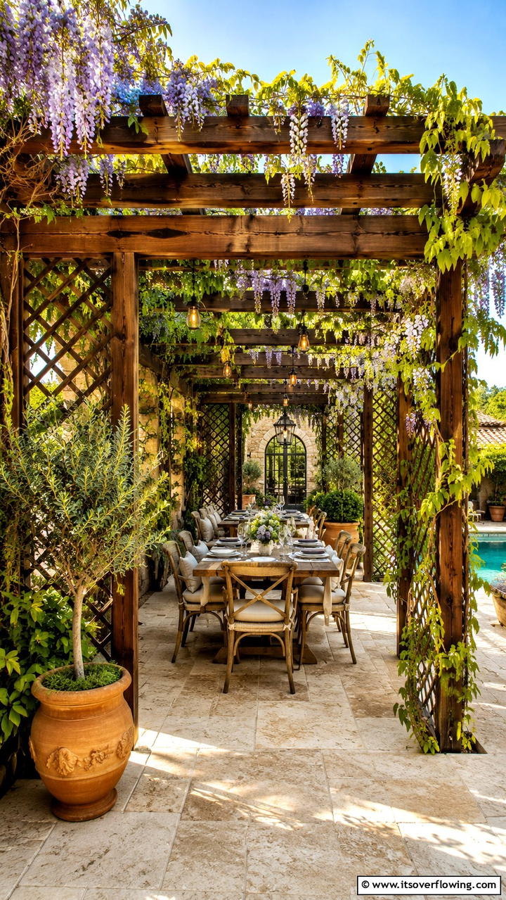 Pergola Inspired Garden Divider - 30 Garden Divider Ideas for Functional Outdoor Spaces