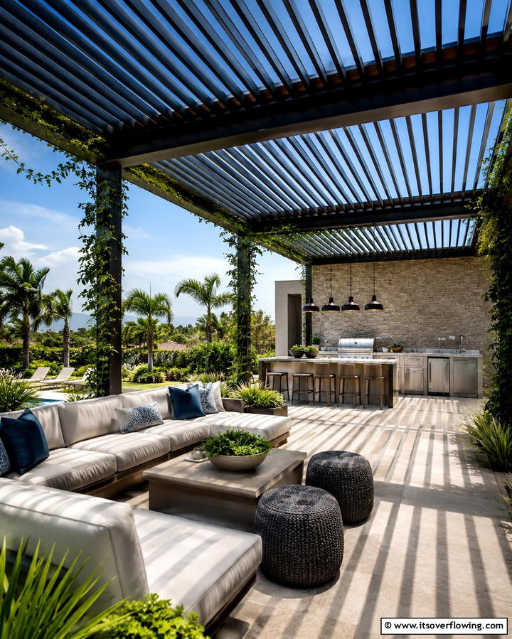 Pergola Inspired Metal Roofs for Shade and Style - 25 Metal Roof Porch Design Ideas for a Durable Space