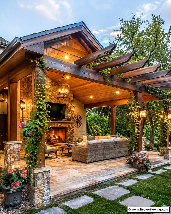 Pergola Integrated Gable Porch - 25 Open Gable Porch Ideas for a Welcoming Entrance