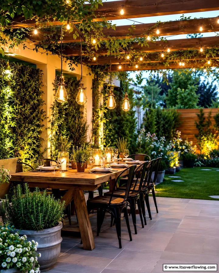 Pergola Lighting for Stylish Outdoor Dining - 25 Backyard Lighting Ideas to Illuminate Your Outdoor Space