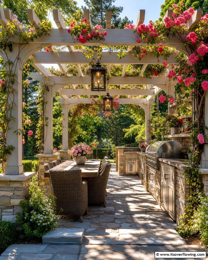 Pergola Style BBQ Retreat - 21 BBQ Area Ideas for the Ultimate Outdoor Cooking Experience