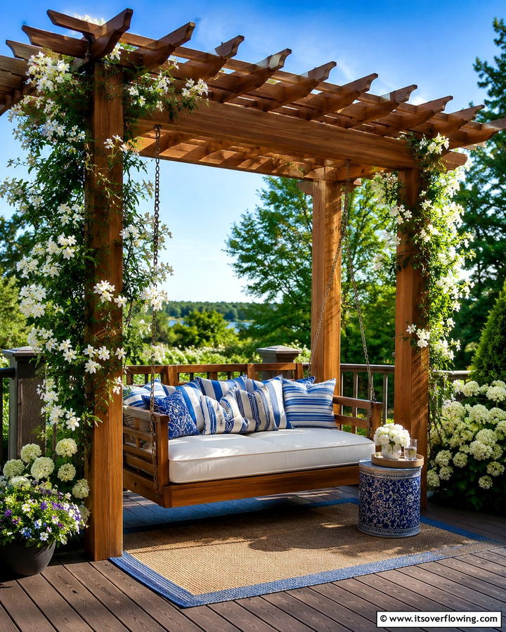 Pergola Swing Seats - 25 Stylish Deck Seating Ideas for Outdoor Entertaining