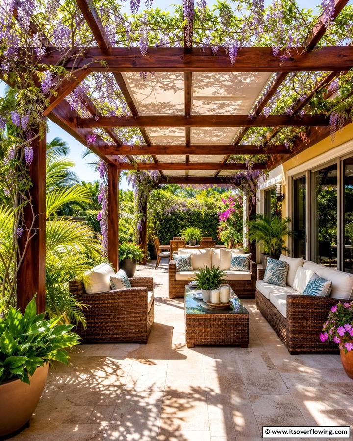 Pergola for Shade and Style - 20 Lanai Porch Ideas- Tropical Outdoor Living